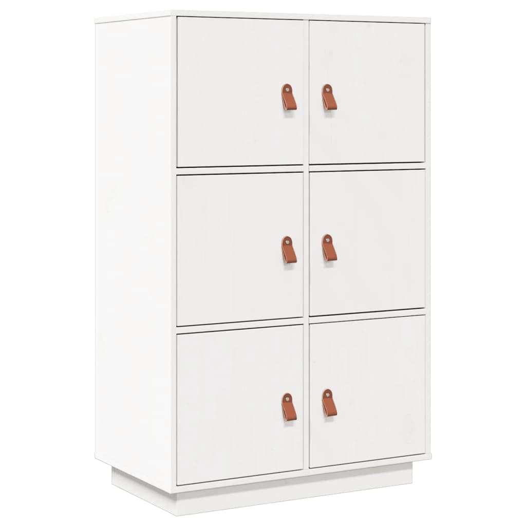 Highboard Weiß 67x40x108,5 cm Massivholz Kiefer